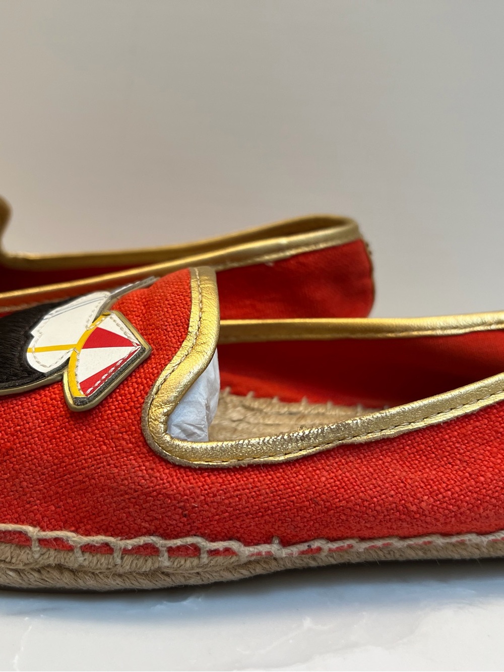 Tory Burch Coco Applique Espadrille Calf Hair Flats 8.5 EUC - Picture 4 of 9
